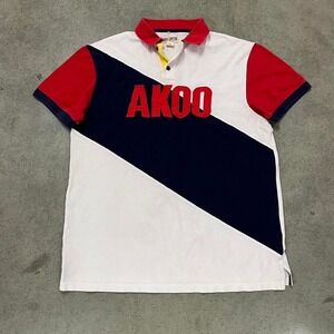 vintage 2000s akoo striped polo